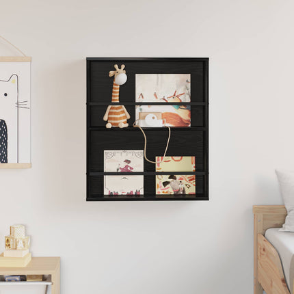 Tidningshylla Svart Ek 60 x 12 x 70 cm Konstruerat trä