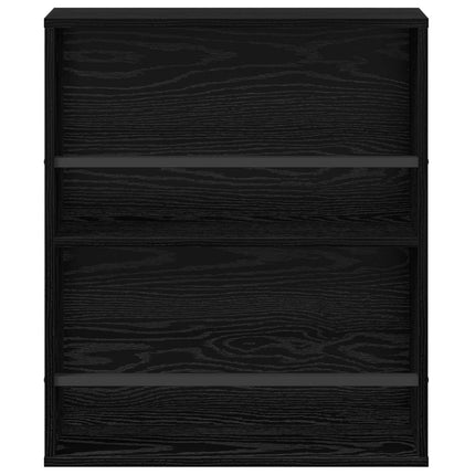 Tidningshylla 2 pcs Svart Ek 60 x 12 x 70 cm Konstruerat trä