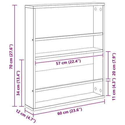 Tidningshylla Sonoma-ek 60 x 12 x 70 cm Konstruerat trä