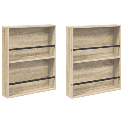 Tidningshylla 2 pcs Sonoma-ek 60 x 12 x 70 cm Konstruerat trä