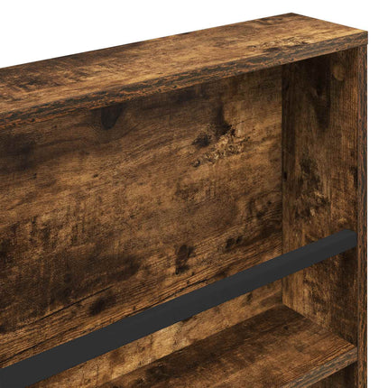 Tidningshylla 2 pcs Rökt ek 60 x 12 x 70 cm Konstruerat trä