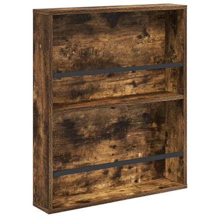 Tidningshylla 2 pcs Rökt ek 60 x 12 x 70 cm Konstruerat trä
