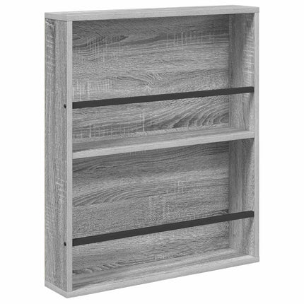 Tidningshylla 2 pcs Grå Sonoma 60 x 12 x 70 cm Konstruerat trä