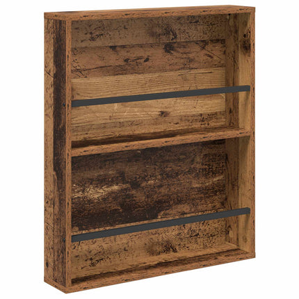 Tidningshylla 2 pcs Gammalt trä 60 x 12 x 70 cm Konstruerat trä