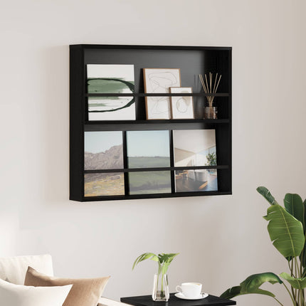 Tidningshylla Svart Ek 80 x 12 x 70 cm Konstruerat trä
