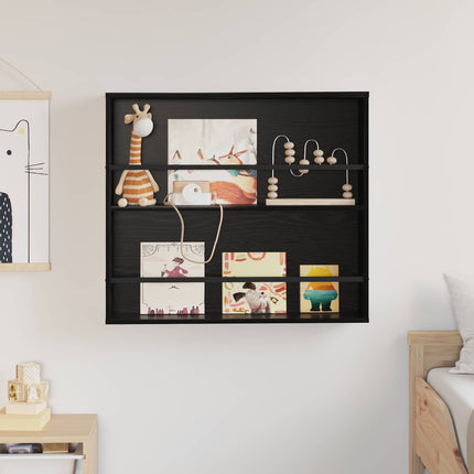 Tidningshylla Svart Ek 80 x 12 x 70 cm Konstruerat trä