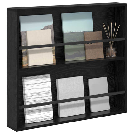 Tidningshylla Svart Ek 80 x 12 x 70 cm Konstruerat trä