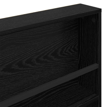 Tidningshylla 2 pcs Svart Ek 80 x 12 x 70 cm Konstruerat trä