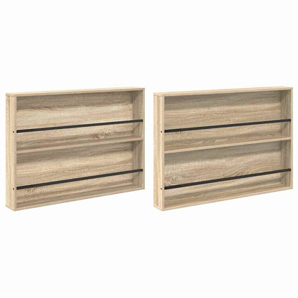 Tidningshylla 2 pcs Sonoma-ek 100 x 12 x 70 cm Konstruerat trä