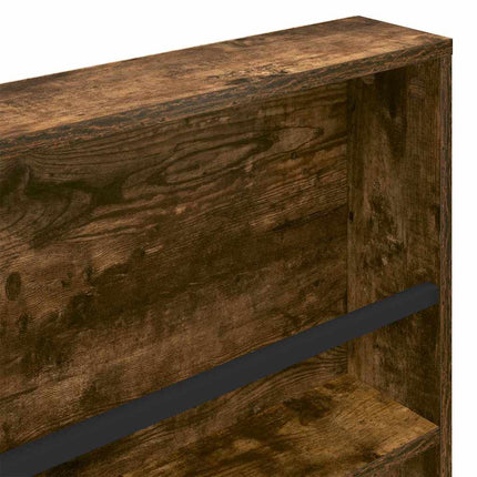Tidningshylla 2 pcs Rökt ek 100 x 12 x 70 cm Konstruerat trä