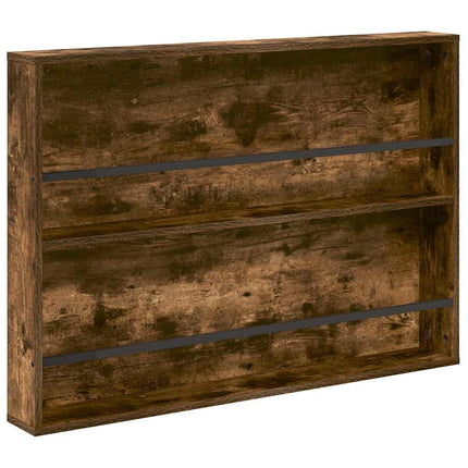 Tidningshylla 2 pcs Rökt ek 100 x 12 x 70 cm Konstruerat trä