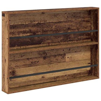 Tidningshylla med hylla 2 pcs Gammalt trä 100 x 12 x 70 cm