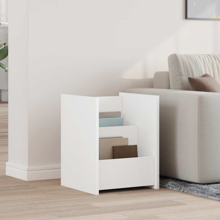 Tidningshylla med hylla Vit 35 x 35 x 45 cm Konstruerat trä