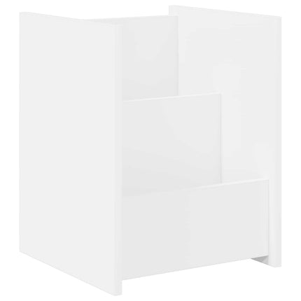 Tidningshylla med hylla Vit 35 x 35 x 45 cm Konstruerat trä