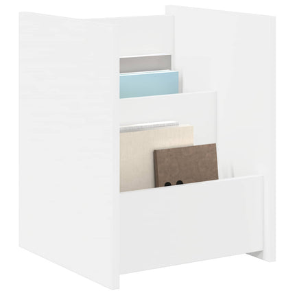 Tidningshylla med hylla Vit 35 x 35 x 45 cm Konstruerat trä