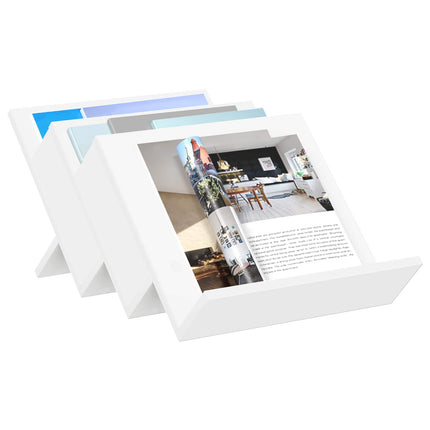 Tidningshylla med hylla Vit 53 x 40 x 28,5 cm Konstruerat trä