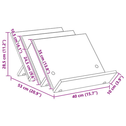 Tidningshylla Sonoma-ek 53 x 40 x 28,5 cm Konstruerat trä