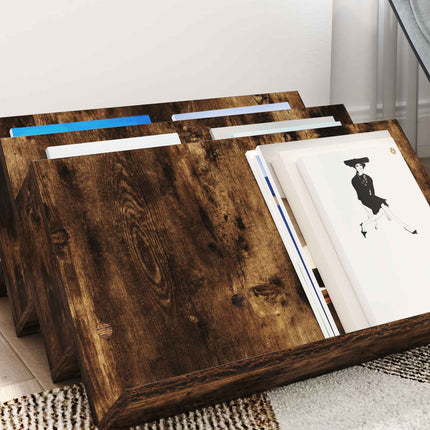 Tidningshylla Rökt ek 65 x 53 x 28,5 cm Konstruerat trä