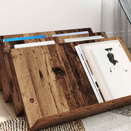 Tidningshylla Gammalt trä 65 x 53 x 28,5 cm Konstruerat trä