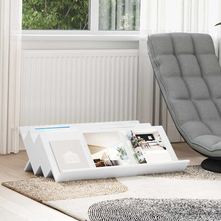 Tidningshylla med hylla Vit 90 x 53 x 28,5 cm Konstruerat trä