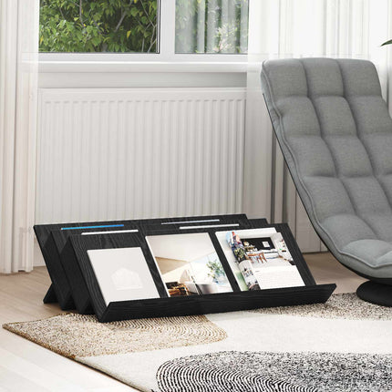 Tidningshylla Svart Ek 90 x 53 x 28,5 cm Konstruerat trä