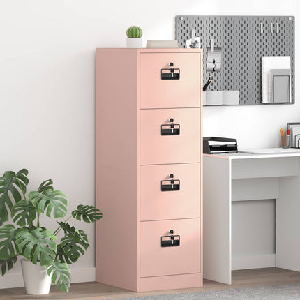 Arkivkåp med låda 2 pcs Rosa 44 x 50 x 139 cm Kallvalsat Stål