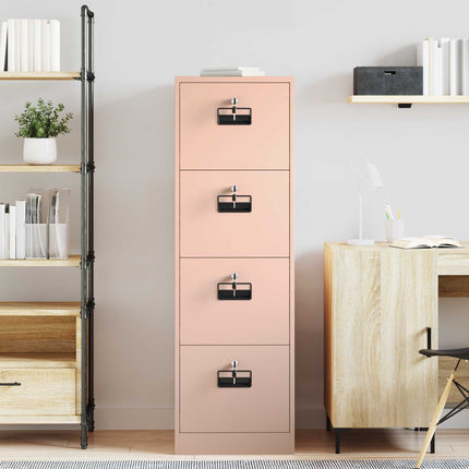 Arkivkåp med låda 2 pcs Rosa 44 x 50 x 139 cm Kallvalsat Stål
