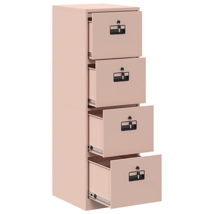 Arkivkåp med låda 2 pcs Rosa 44 x 50 x 139 cm Kallvalsat Stål