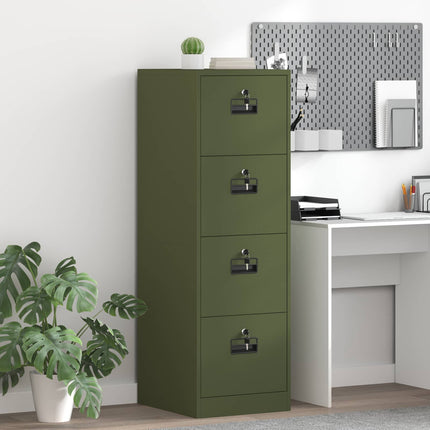 Arkivkåp 2 pcs Olivgrön 44 x 50 x 139 cm Kallvalsat Stål