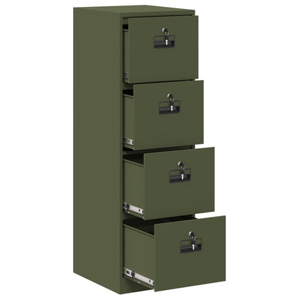 Arkivkåp 2 pcs Olivgrön 44 x 50 x 139 cm Kallvalsat Stål