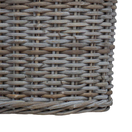 Planteringskorg med lagring 2 pcs Grå Kubu Rattan