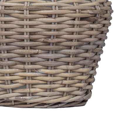 Planteringskorg med lagring 2 pcs Grå Lacak Rattan