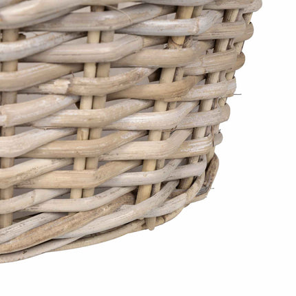 Planteringskorg med lagring 2 pcs Grå Lacak Rattan