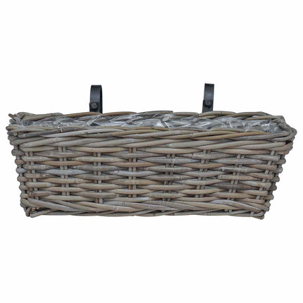 Hängande Planteringskorg 2 pcs Grå 48 x 22 x 15 cm Lacak Rattan