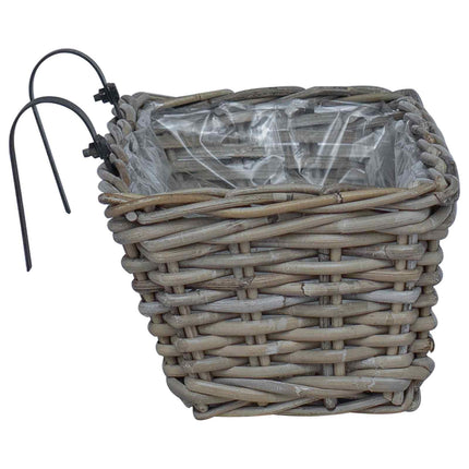 Hängande Planteringskorg 2 pcs Grå 48 x 22 x 15 cm Lacak Rattan