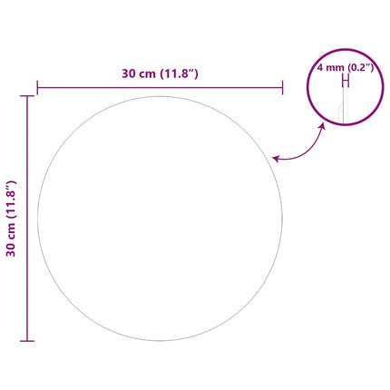 Väggspegel Rund Ø 30 cm härdat glas