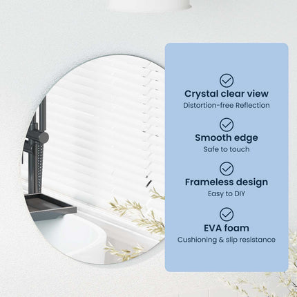 Väggspegel Rund Ø 40 cm härdat glas