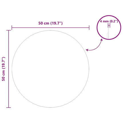 Väggspegel Rund Ø 50 cm härdat glas