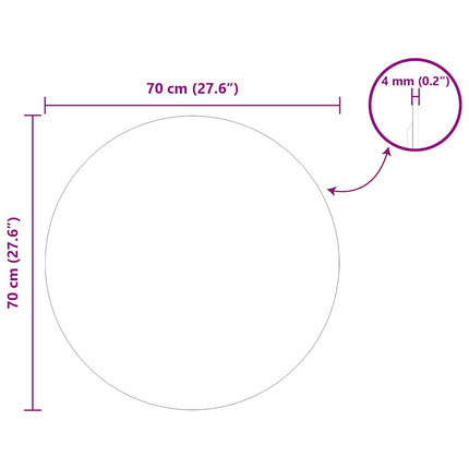 Väggspegel Rund Ø 70 cm härdat glas