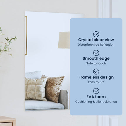 Väggspegel Rektangulär 80 x 60 cm härdat glas