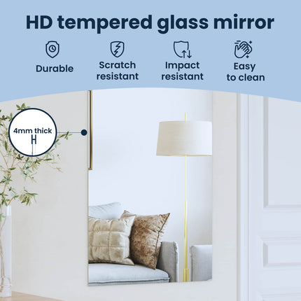 Väggspegel Rektangulär 100 x 60 cm härdat glas