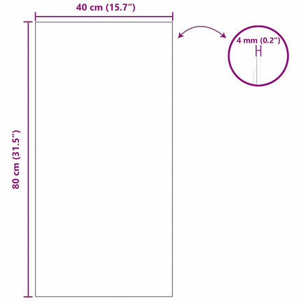 Väggspegel Rektangulär 40 x 80 cm härdat glas