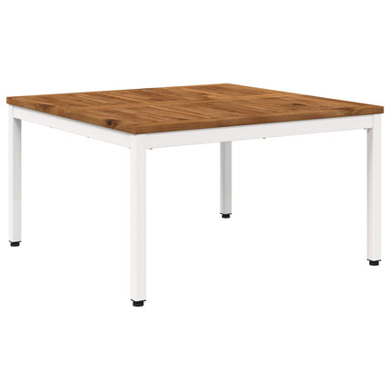 Kaffeebord Naturlig och vit 80 x 80,5 x 45 cm Massivt Akaciaträ