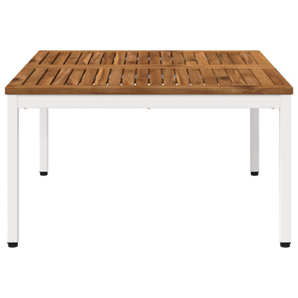 Kaffeebord Naturlig och vit 80 x 80,5 x 45 cm Massivt Akaciaträ