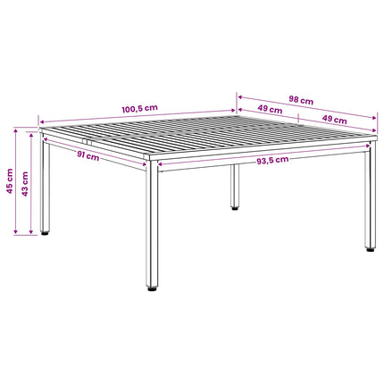 Kaffeebord Naturlig och vit 100 x 100,5 x 45 cm