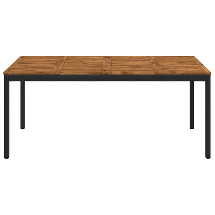 Trädgårds Middagsbord Naturlig och svart 180 x 88,5 x 75 cm