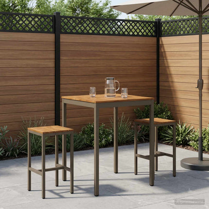 Trädgård Bar Bord Naturlig och Kaffe 80 x 80,5 x 105 cm