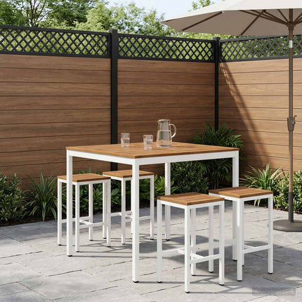 Trädgård Bar Bord Naturlig och vit 110 x 108,5 x 105 cm