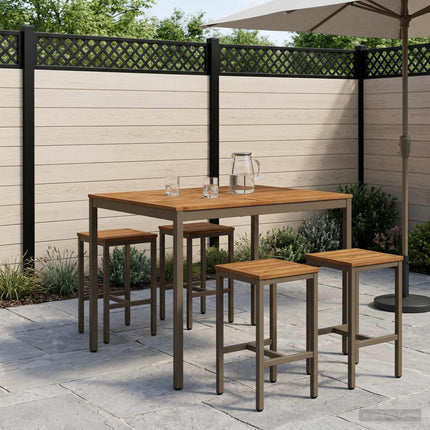 Trädgård Bar Bord Naturlig och Kaffe 110 x 108,5 x 105 cm