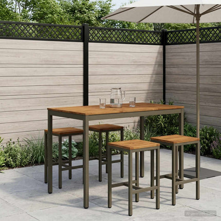 Trädgård Bar Bord Naturlig och Kaffe 141 x 80,5 x 105 cm